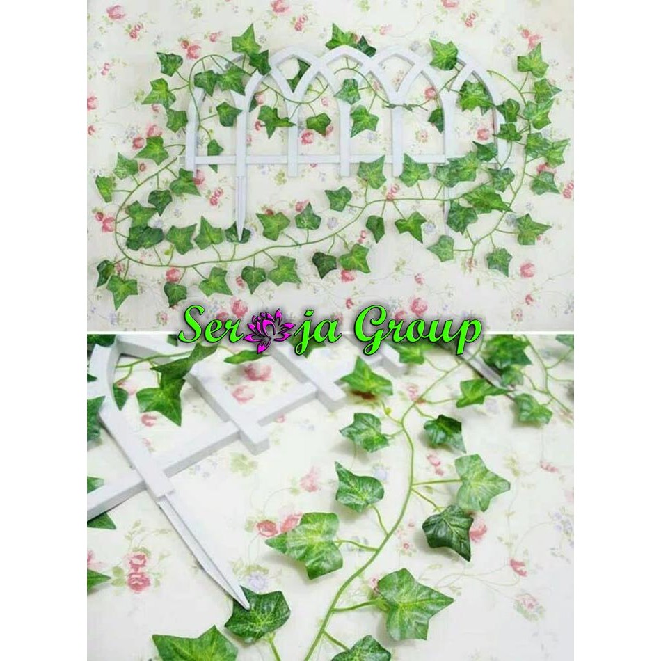 (Allthebest) Daun Merambat Plastik Artificial Leave Tirai Tanaman Rambat Palsu