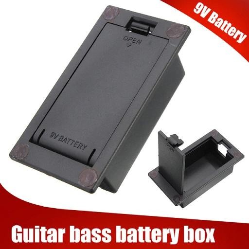 (Allthebest) Box Battery Holder 9V Elektrik Bass Gitar Tempat Batere Case 9V