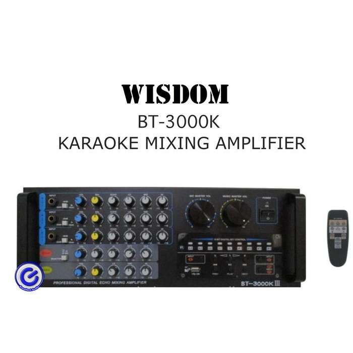 karaoke amplifier key control USB 3 mic input Wisdom BT3000 BT3000K