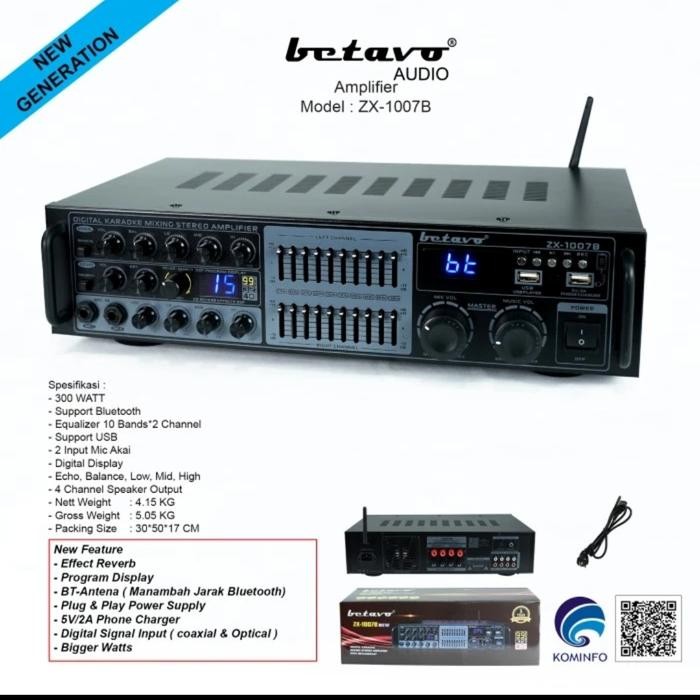 Amplifier Betavo ZX 1007B original amplifier bluetooh usb Betavo