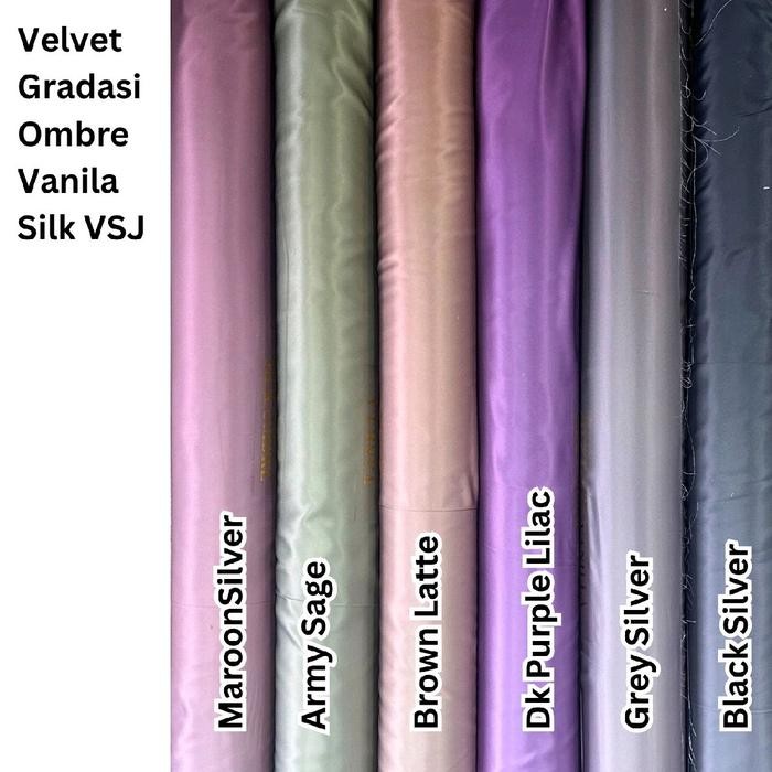 

KAIN SATIN VELVET GRADASI OMBRE VANILLA SILK VSJ SATIN GRADASI 2 WARNA CANTIK MURAH COCOK UNTUK