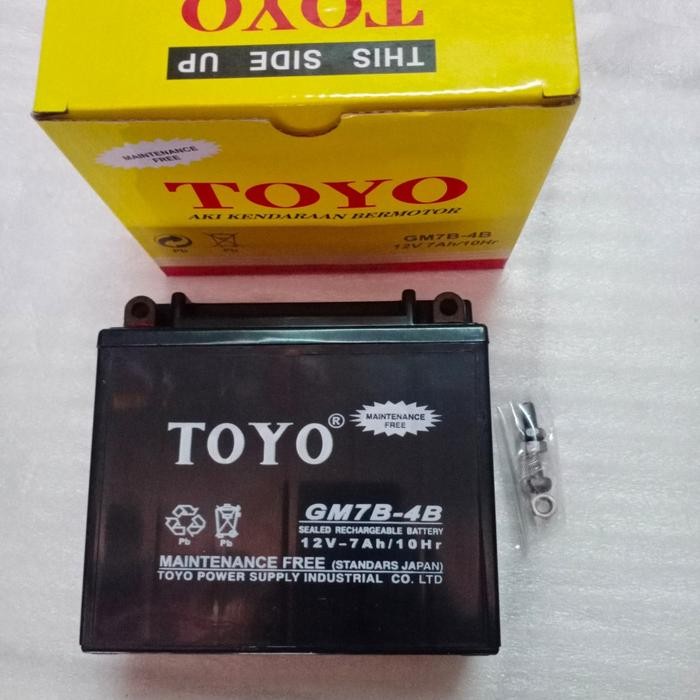Langsung Kirim  Aki Toyo Tiger Gm7B-4B 12Volt. 7Ah