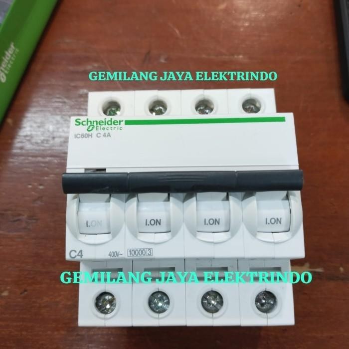 Mcb Schneider Ic60H 4P 4A 10Ka Schneider A9F84404 Sni Original Asli