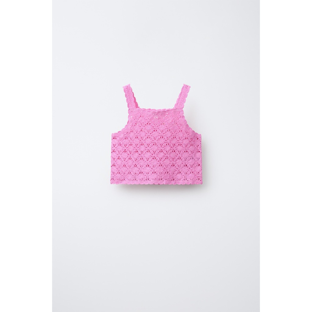 ZARA TOP CROPPED RAJUTAN RENDA