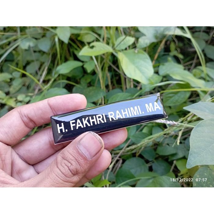 

Name tag Akrilik + Resin, Nametag kuningan +resin, nama dada murah