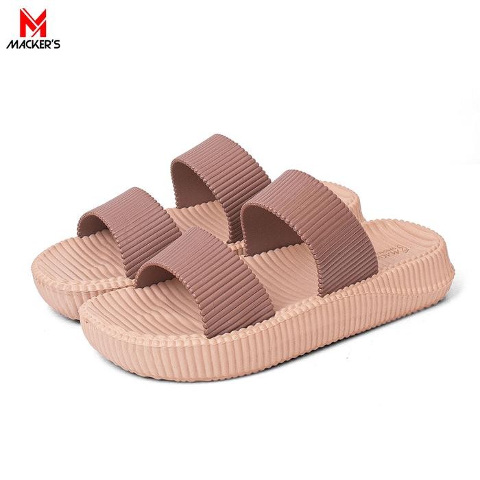 

[MACKER'S] 2410 Sandal Slop Karet Wanita Tinggi Tebal Ringan Model Kasual Kekinian