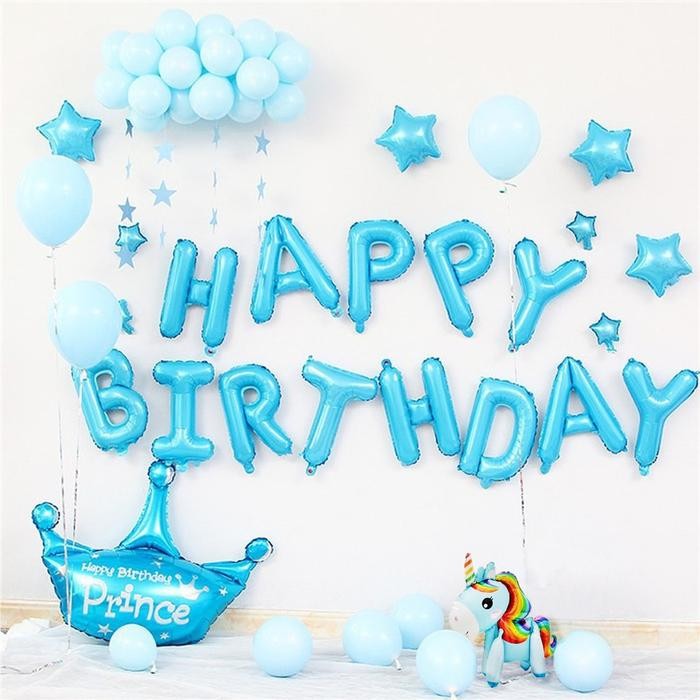 

Terlaris [PAKET] Kids BIRTHDAY Set BLUE CROWN UNICORN Dekorasi Backdrop Ulangtahun SALE