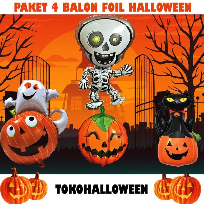 

Terlaris hiasan halloween paket balon foil SALE