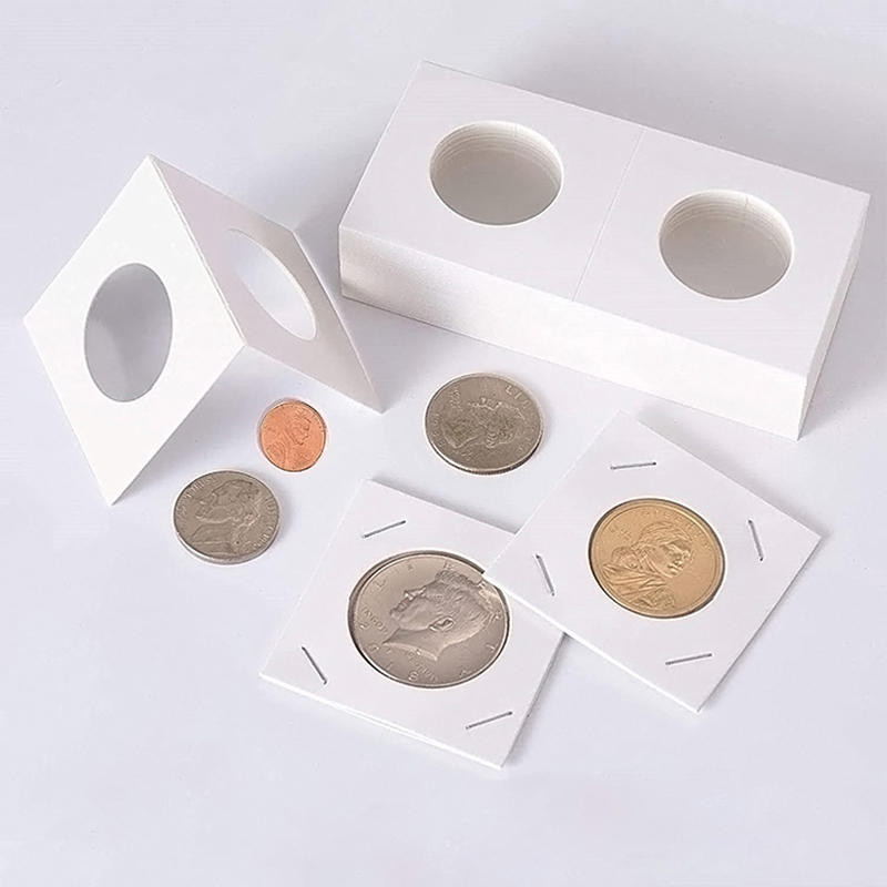 50PCS Square Cardboard Coin Holders 20.5mm-40mm Size Coin Album Collection Lighthouse Stamp Coin Hol