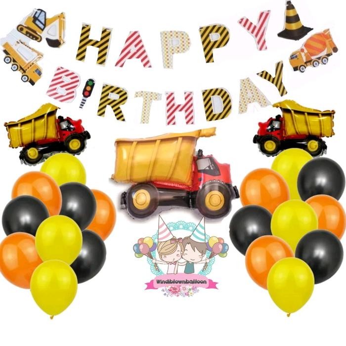 

Terlaris WINDBLOWN BALON HBD BIRTHDAY SET EXCAVATOR TRUCK CAR TRANSPORTASI FOR HBD BOY ULTAH ANAK