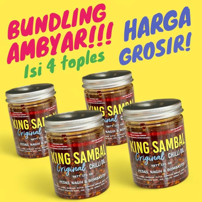 

Chilli Oil GROSIR isi 4 Botol/KING SAMBAL/Bundling Hemat/Sambal instant/Chilioil/minyak cabai
