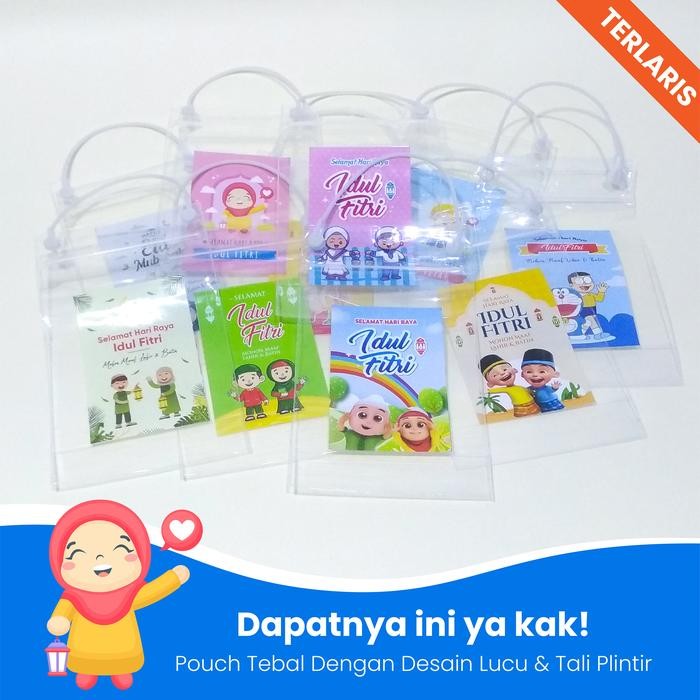 EX985 Plastik Lebaran Anak / Plastik Snack Idul Fitri Anak Lucu / Plastik Angpao Hari Raya PROMO