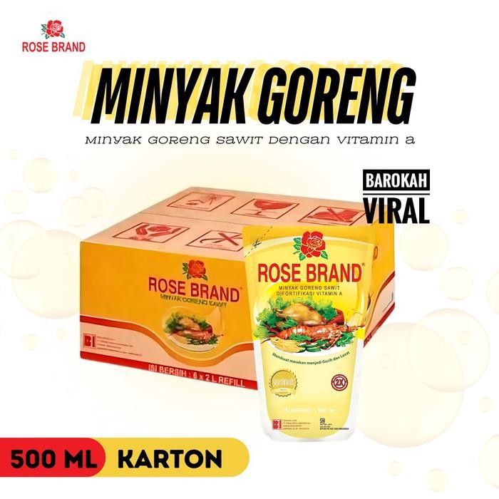 

Minyak Goreng Rosebrand 500ml 1Dus(24pcs) Oil