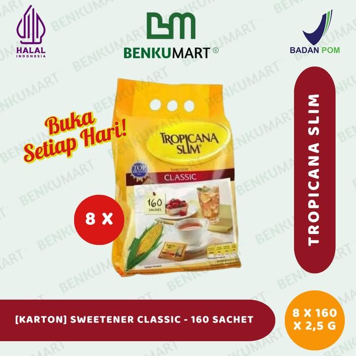 

[KARTON] Tropicana Slim CLASSIC Sweetener isi (8 x 160 sachet x 2,5 gr)