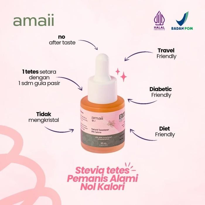 

AMAII Stevia - Pemanis Alami Nol Kalori / Natural Sweetener Zero Calorie Liquid Stevia 30 mL