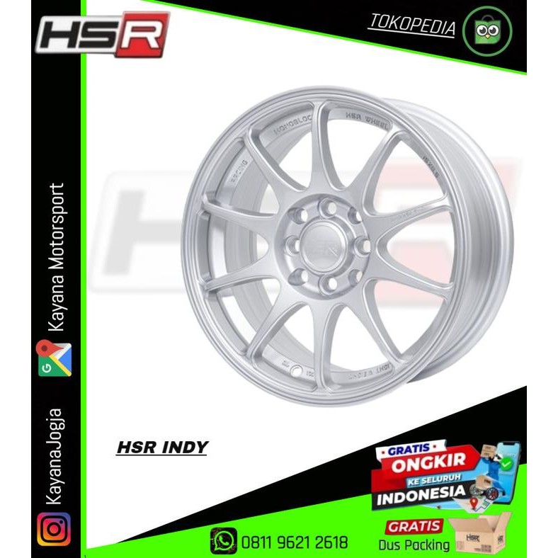 Ready! Velg Mobil HSR Ring 15 Velg HSR Indy JA138 Boroko-05 R15 15 - Silver