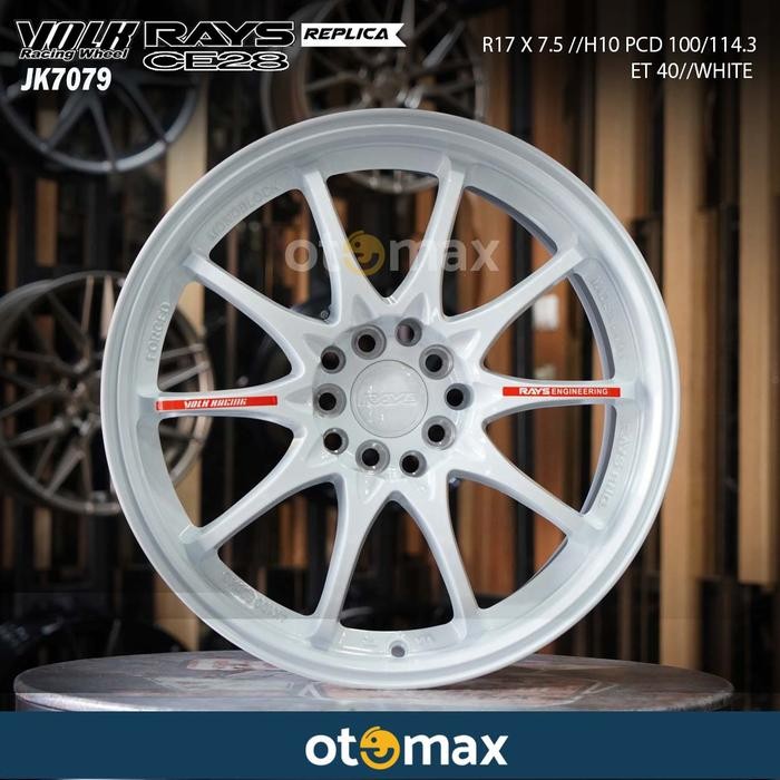 Ready Stok Velg Mobil Volk Rays CE28 (JK7079) Ring 17 White