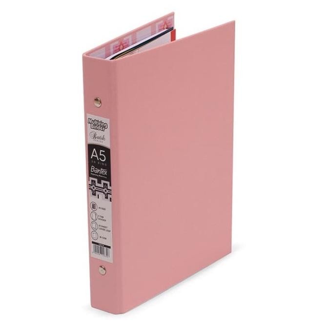 

bantex binder pastel a5 20 ring musky pink motif batik kode 433