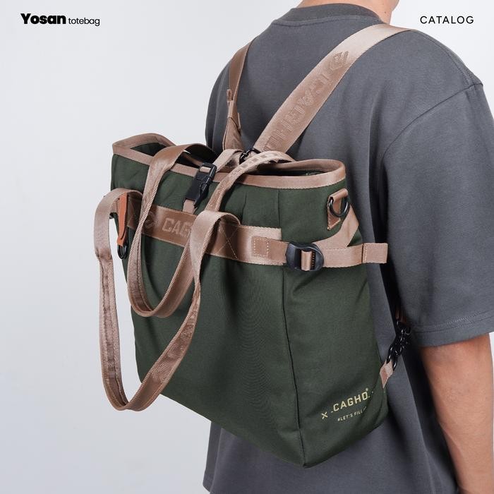 BM358 CAGHO I Yosan Totebag Army I Slingbag Pria l Ransel Backpack I Totebag Anti Air I Tas