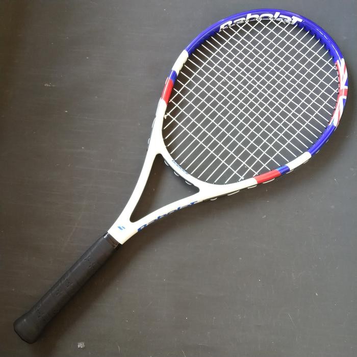 RAKET TENIS BABOLAT WHITE BLUE SECOND BAGUS