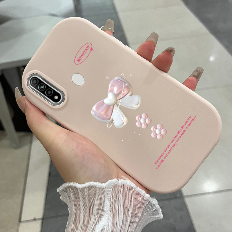 Casing Hp Untuk OPPO A31 2020 A8 Case Casing Kupu-kupu putih pola HP Kesing bulat gemuk Silikon Soft