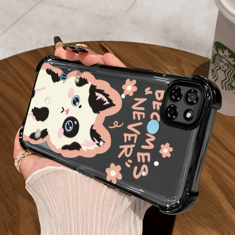 Casing Hp untuk Realme C21Y Realme C25Y C21 C15 Case Casing ponsel anak kucing Cesing pelindung Sili