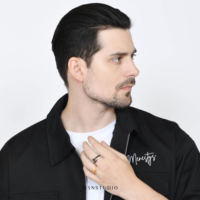 New // Cincin Pria Wanita Titanium Paku Emas / Cincin Titanium Emas Paku // 100% Original