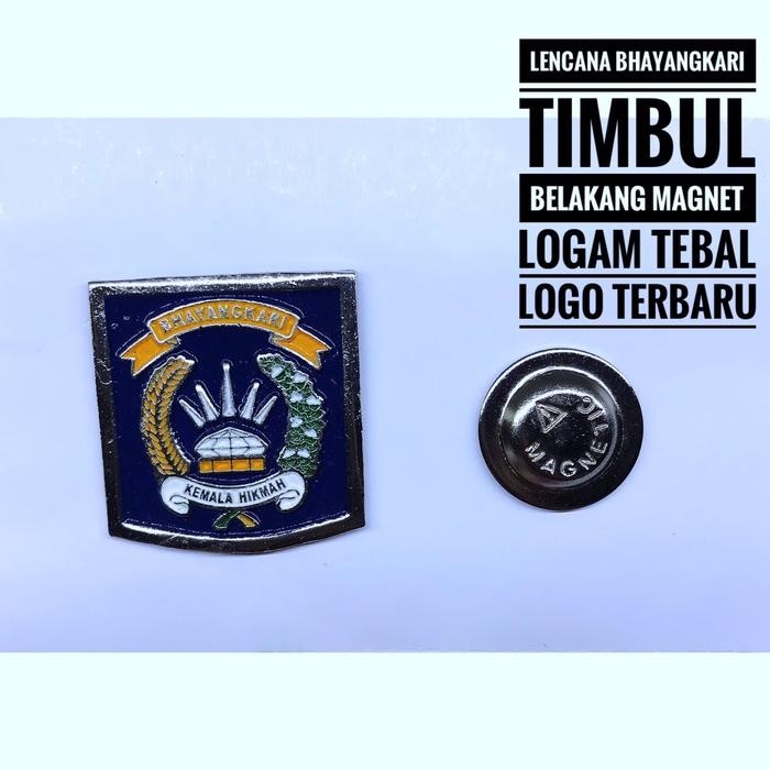 45XS Pin Bros Bhayangkari Timbul Belakang Magnet