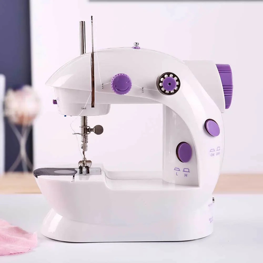 IMPORT Mini Electric Sewing Machine Home Small Double Speed Household Portable Night Light Foot