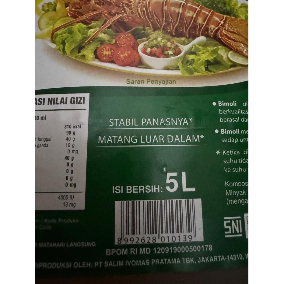 

Minyak Goreng Bimoli Klasik Jerigen 5 Liter