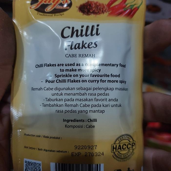 

[Ziplock] Jay'S Chili Flakes / Cabe Remah 12 Gram