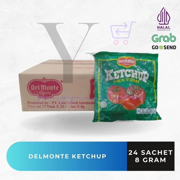 

1 Dus Isi 20 Bungkus Delmonte Saus Tomat Ketchup Sachet 8 Gram (24 Sachet)
