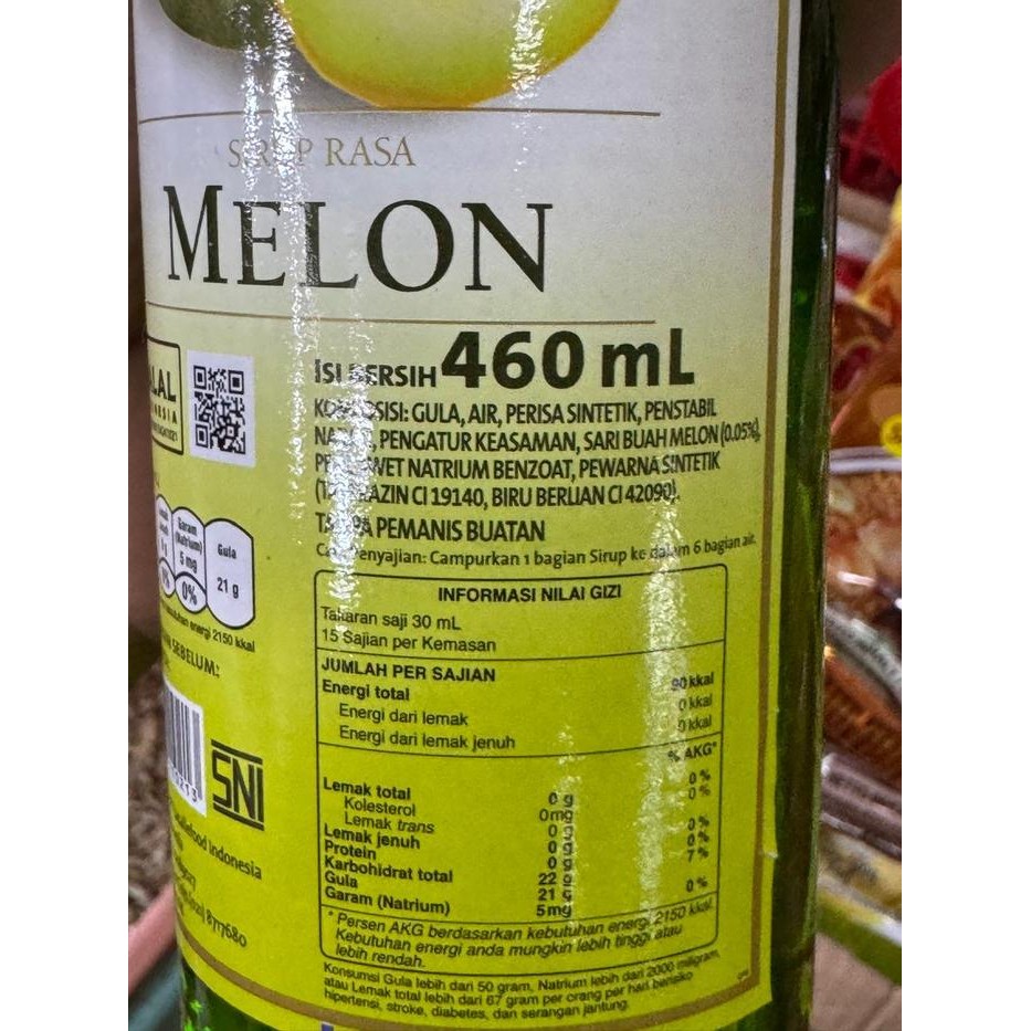 

1 Dus Isi 12 Botol Sirup Marjan Boudoin Cocopandan & Melon 460 Ml