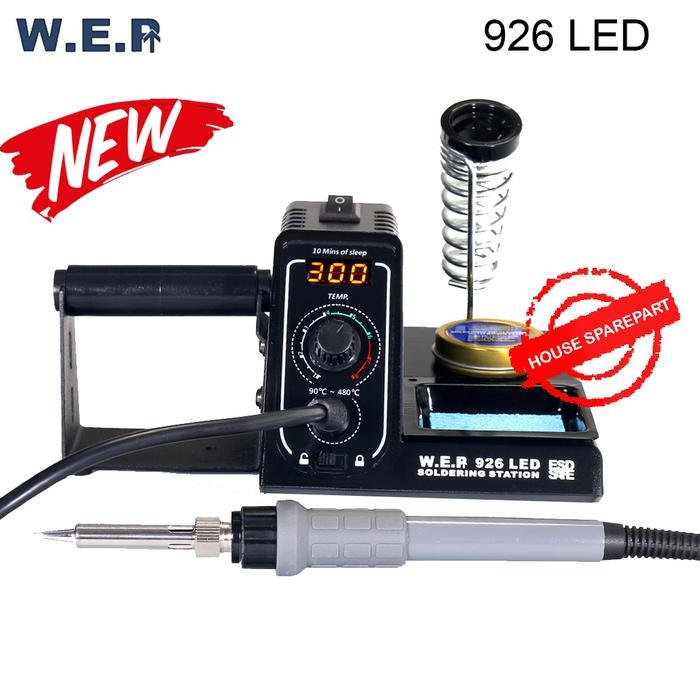 Wep 926 Led Soldering Staion + Dudukan Solder + Pembersih Tip