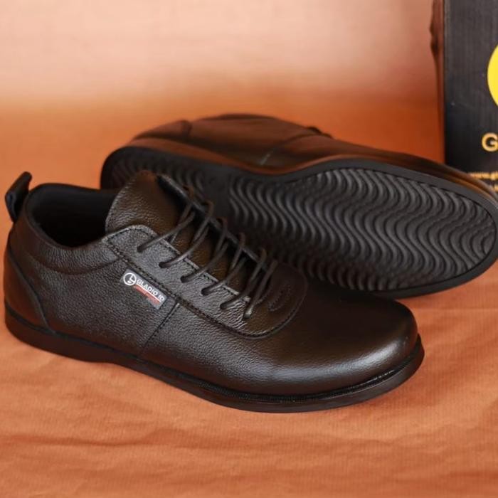 Sepatu Pantofel Pria Gladio Bareto Black Original Casual Formal Kerja