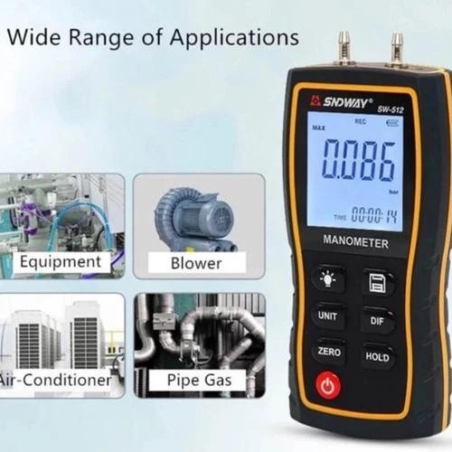 Manometer Sndway Sw-512B Air Pressure Gauge Differential Sw512B Tester