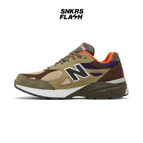 NEW BALANCE 990 V3 MADE IN USA TAN BLUE Sepatu Sneakers Unisex - M990BT3 - Size 45