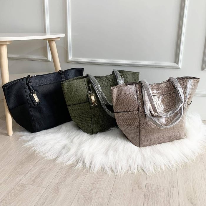 TAS WANITA MANGO CROCO KERJA TOTE BAG IMPORT ORIGINAL BRANDED