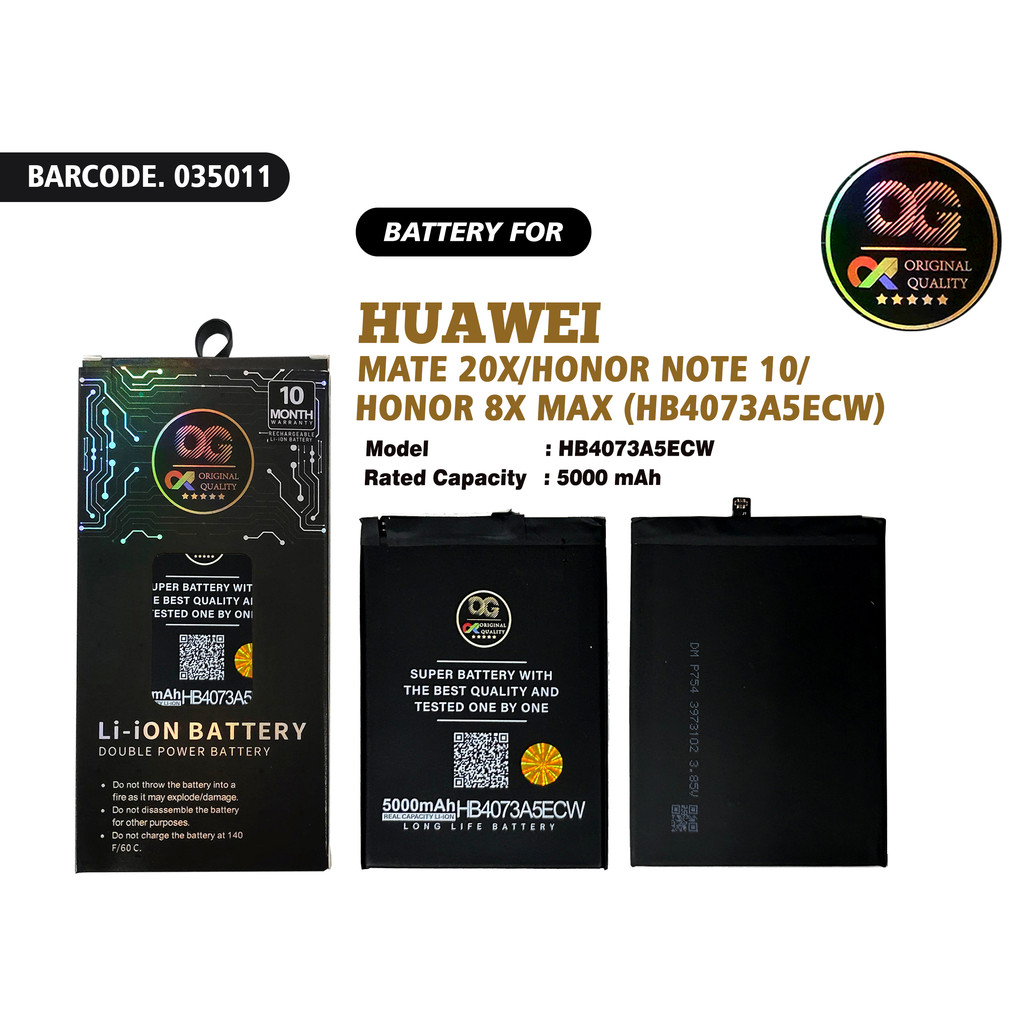 {ORI 100%} BATTERY BATERAI HUAWEI MATE 20X/HONOR NOTE 10/HONOR 8X MAX {HB4073A5ECW} ORI OG SUPER