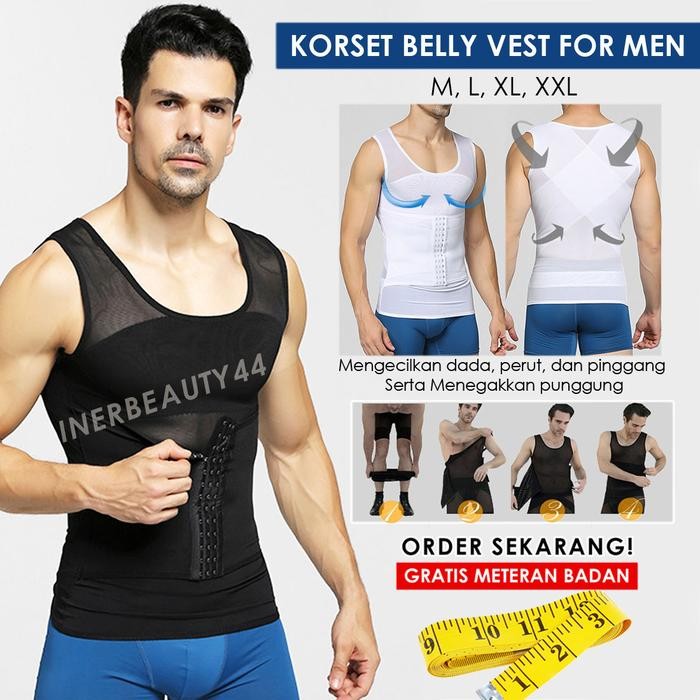 Korset pria / Korset belly vest for men / korset cowok / korset perut