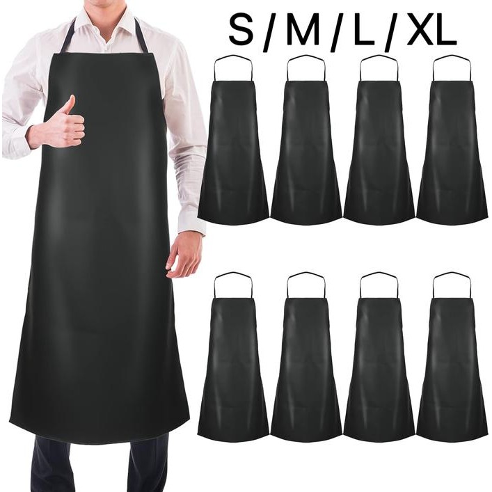 Celemek Kulit Anti Air Apron Bartender Apron Tahan Air Celemek Apron Waterproof Elemek Hitam Utk