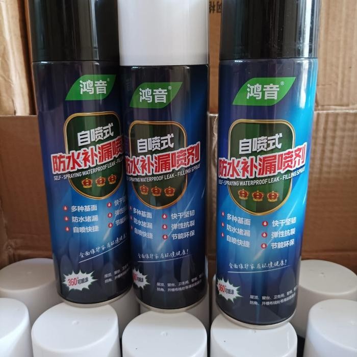spray anti bocor waterproof 700ml warna hitam putih abu-abu transparan