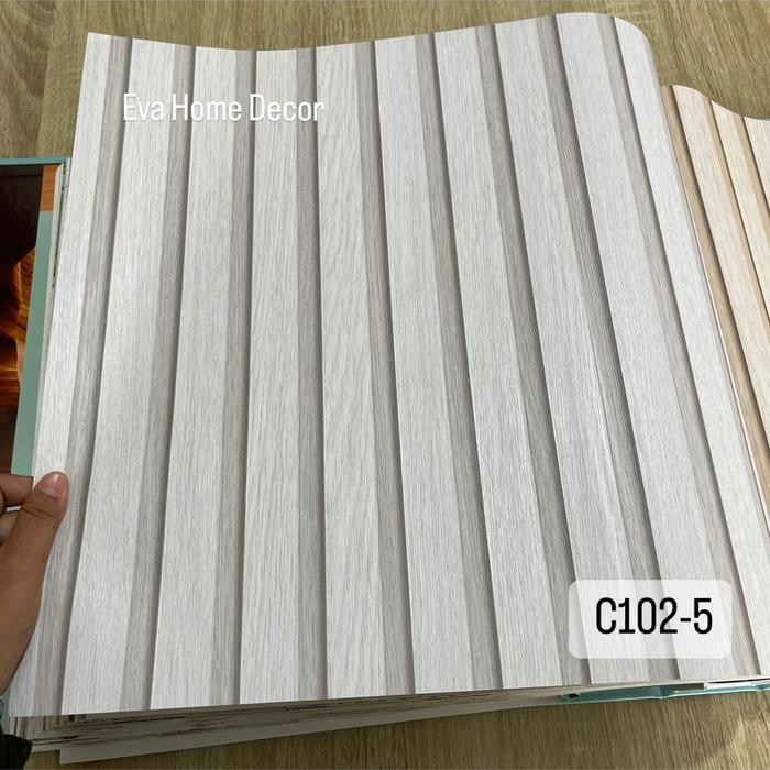 Wallpaper Premium Vinyl Dinding Motif Kayu Silver Abu Coklat Aesthetic