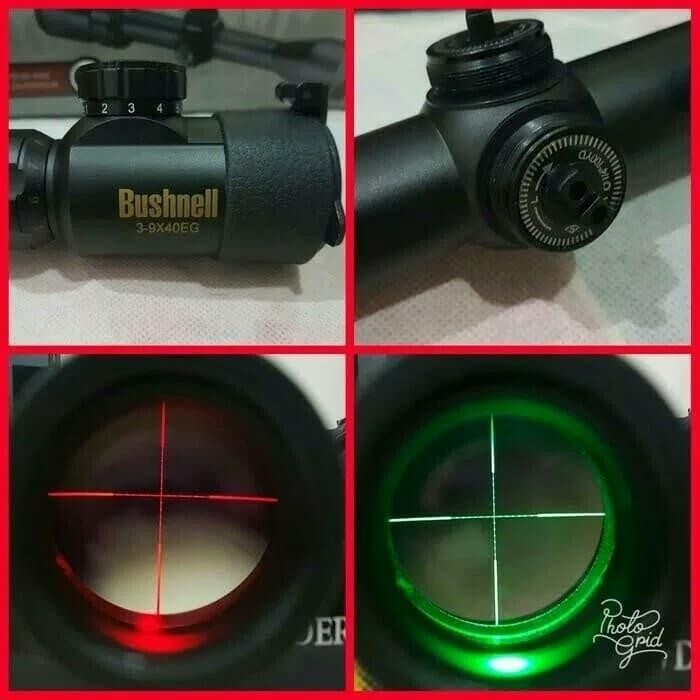 Telescope Trophy Bushnell Riflescope 3-9X40Eg + Flip Floop + Sunhide Terlaris