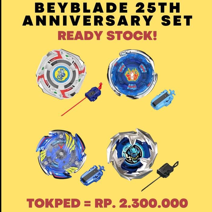 Takara Tomy Beyblade X Bx-00 Beyblade 25Th Anniversary Set Pasti Ori