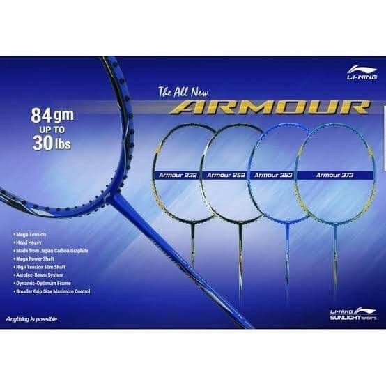 Raket Badminton Bulutangkis Lining Li-Ning Armour 232 252 353 373 Ori New Best Quality 100% Original
