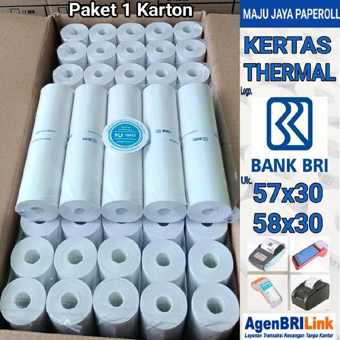 

100 ROLL KERTAS THERMAL EDC LOGO BRI 58X30 / 57X30 EDC BRILINK
