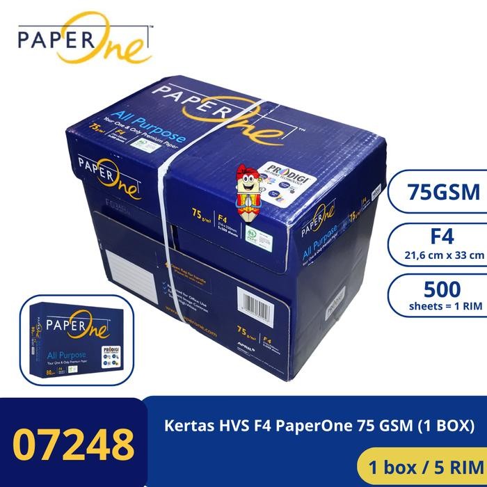 

Kertas HVS print foto copy ukuran F4 PaperOne 75 GSM ( 1 DUS )
