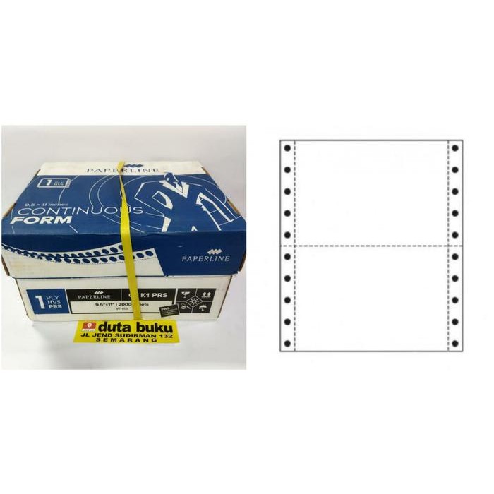 

Kertas CF Continuous Form Komputer 9,5 x 11" NCR 1 Ply PRS Potongan
