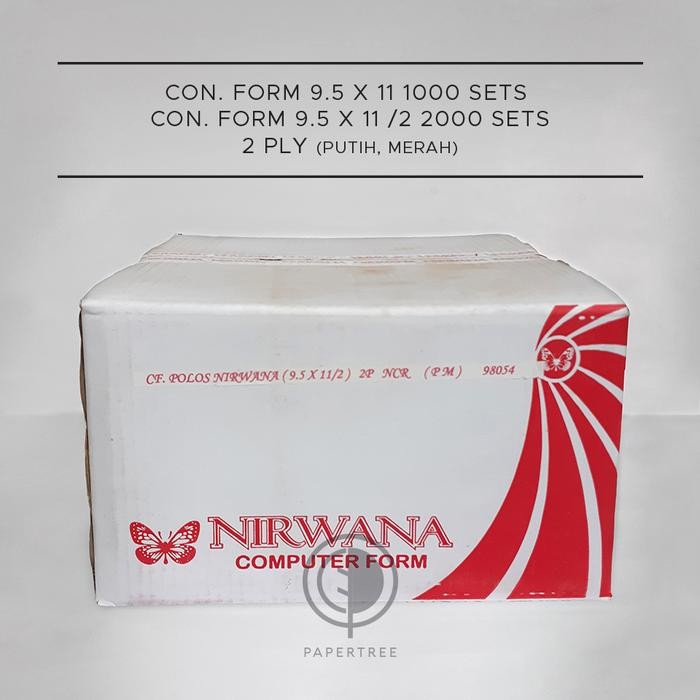

CONTINUOUS FORM NIRWANA 2 PLY 9.5 x 11 atau 9.5 x 11 /2 (bagi 2)
